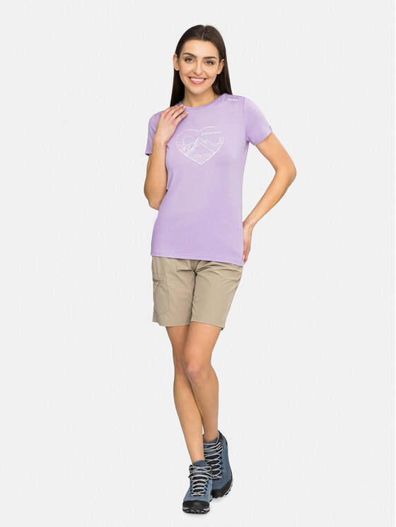 Viking Viking T-Shirt Lenta Bamboo Light Lady Fioletowy Regular Fit