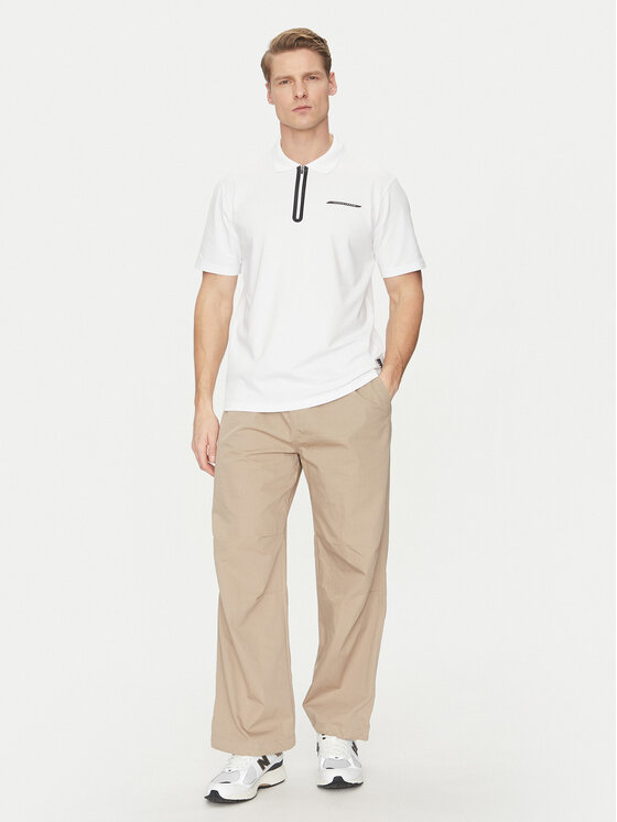 Jack&Jones Jack&Jones Тениска с яка и копчета Fusion 12273127 Бял Regular Fit