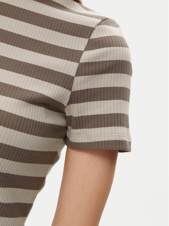 Noisy May Noisy May T-shirt Elinor 27033178 Bež Slim Fit