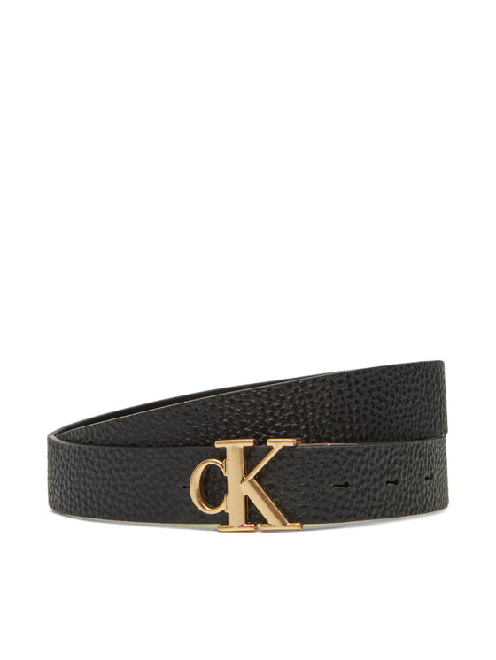 Calvin Klein Calvin Klein Жіночий ремінь Monogram Plaque Buckle 25Mm Rev LV04K7005G Чорний
