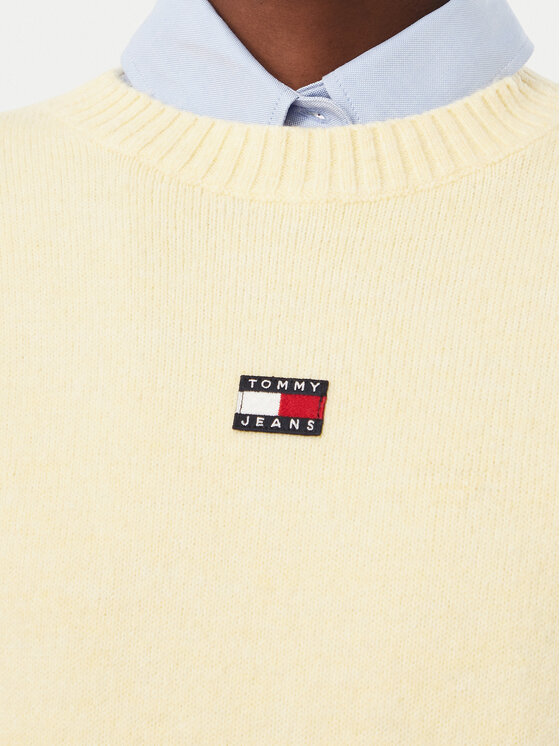 Tommy Jeans Tommy Jeans Megztinis Fluffy Badge DW0DW23831 Šviesiai geltona Regular Fit