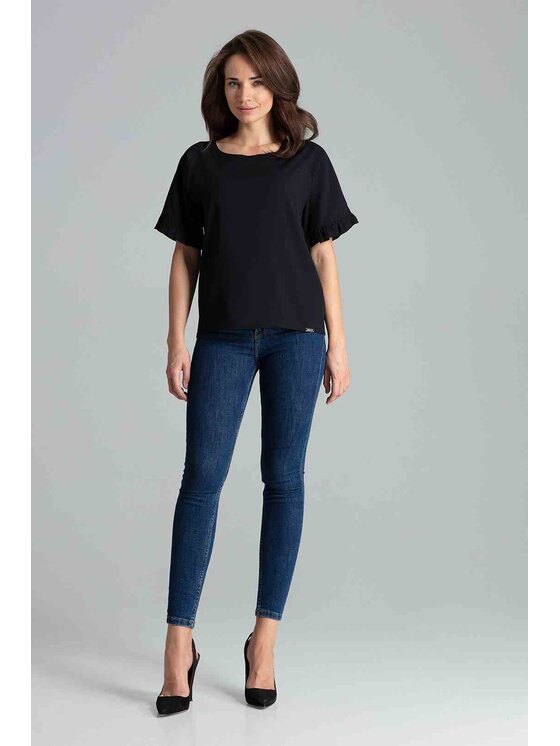 Lenitif Lenitif Blusa L052 Nero Regular Fit