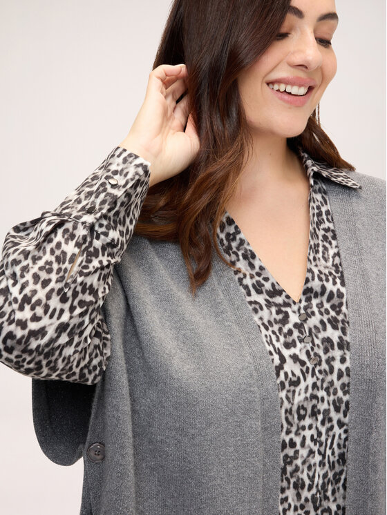 Fiorella Rubino Fiorella Rubino Cardigan M387E102468N013 Grigio Regular Fit