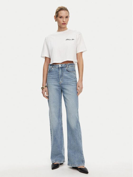 Balmain Balmain T-Shirt DF1EE020BC78 Biały Regular Fit