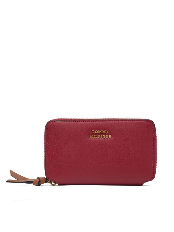 Tommy Hilfiger Tommy Hilfiger Portfel Th Leather Med Za Wallet AW0AW18939 Czerwony