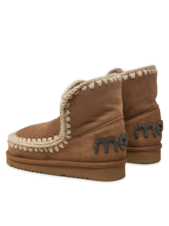 Mou Mou Śniegowce Eskimo 18 Glitter Logo FW101050A Brązowy