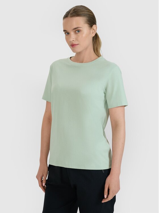 4F 4F T-Shirt 4FWSS25TTSHF2238-47S Zielony Oversize