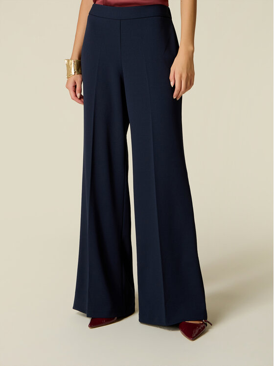 Oltre Oltre Pantaloni di tessuto P274J202614N034 Blu Baggy Fit