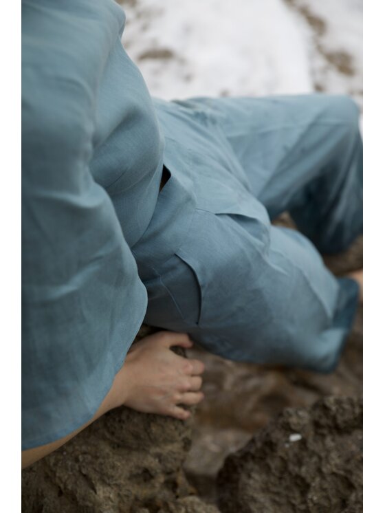 Duende Duende Spodnie materiałowe Phila Pants Niebieski Regular Fit
