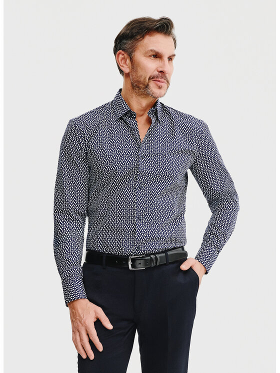 Pako Lorente Pako Lorente Koszula P25SN-1X-022-G Granatowy Slim Fit