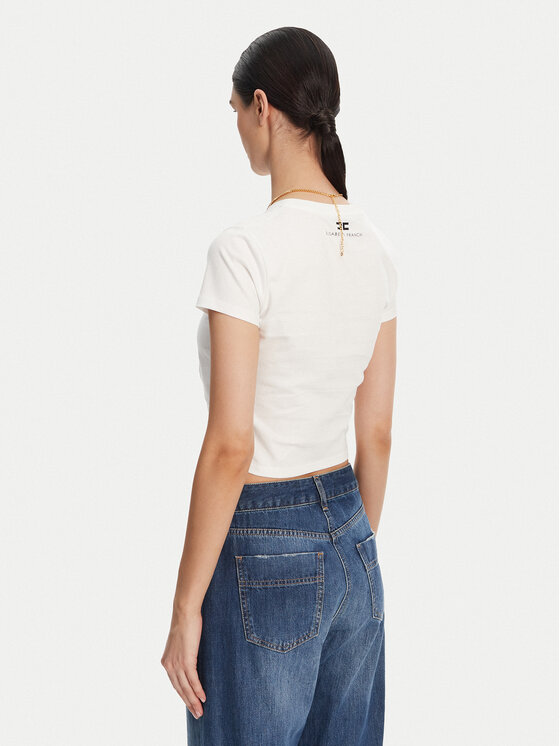 Elisabetta Franchi Elisabetta Franchi T-Shirt MA-006-51E2 Biały Regular Fit