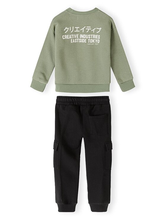 minoti minoti Komplet dresowy 33FLEECE221 Zielony Cargo Fit