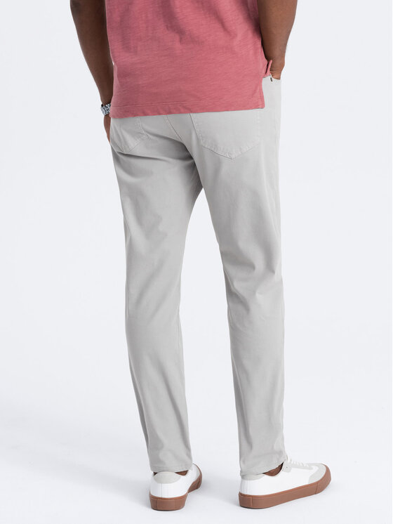 Ombre Ombre Kalhoty z materiálu OM-PACP-0151 Šedá Fitting Fit