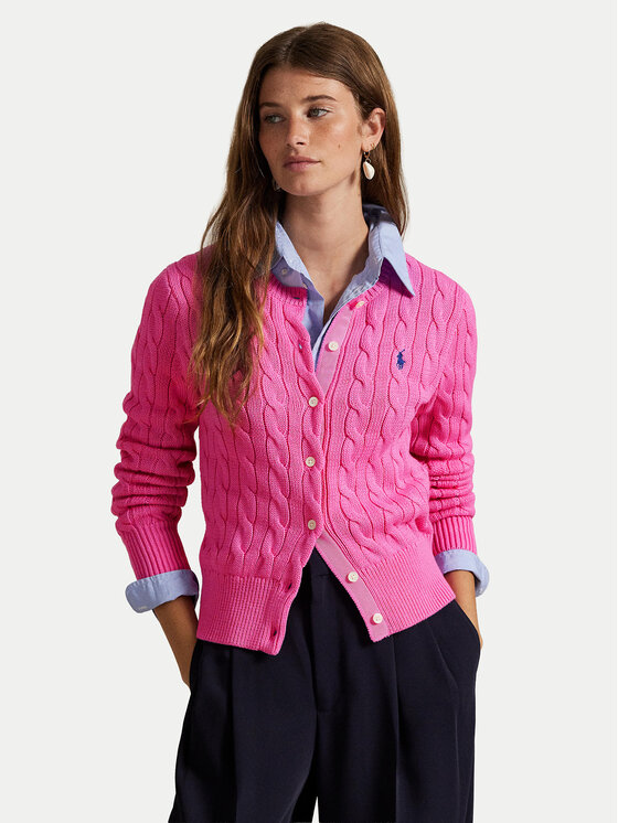 Polo Ralph Lauren Kardigan 211971868012 Różowy Slim Fit