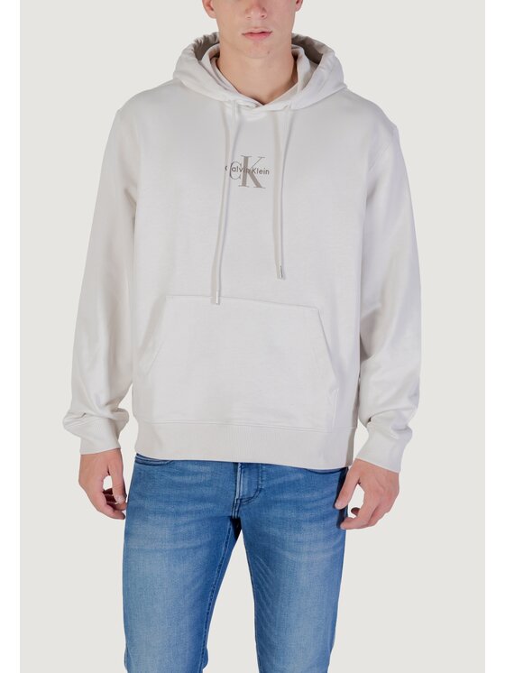 Calvin Klein Jeans Calvin Klein Jeans Džemperis ar kapuci LS EU 350TERRY MICRO MONOLOGO HO Bēšs Casual Fit