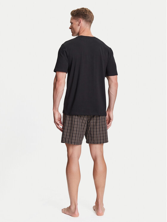 BOSS BOSS Pižama Easy 50545944 Črna Regular Fit