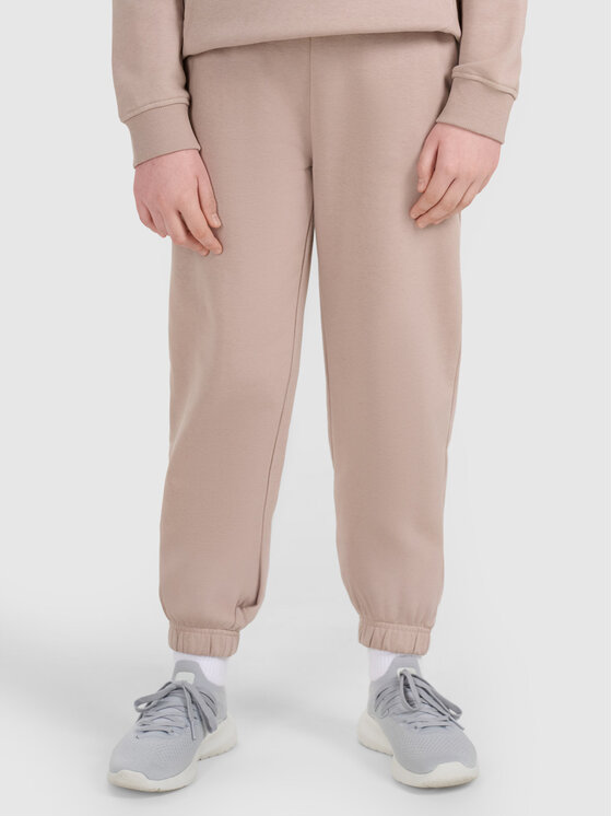 4F 4F Spodnie dresowe BASIC+ Beżowy Regular Fit