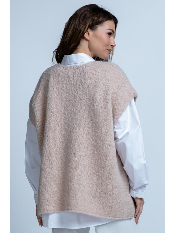 Fobya Fobya Kamizelka F1850 Beżowy Regular Fit