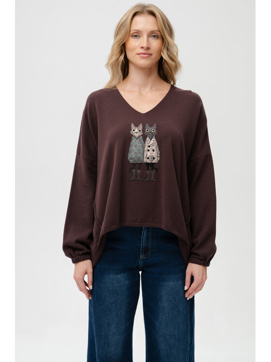 blue shadow blue shadow Sweter Kety Brązowy Regular Fit