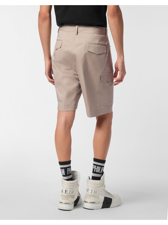 PHILIPP PLEIN PHILIPP PLEIN Szorty materiałowe 25451 Beżowy Regular Fit