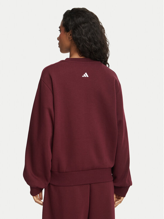 adidas adidas Bluza Adidas Damskie 3-Stripes Crew KU0327 Bordowy Loose Fit