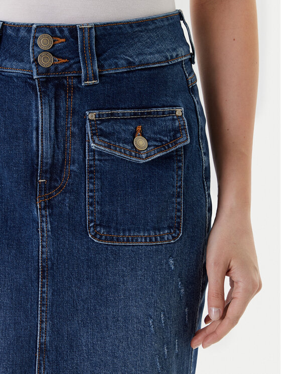 Guess Guess Džinsinis sijonas W5YD63 D5QP3 Mėlyna Regular Fit