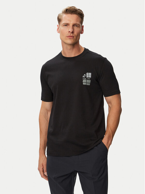 BOSS Tricou Te_Blueprint 50566628 Negru Regular Fit
