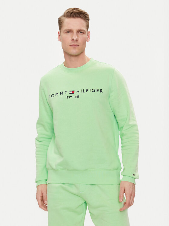 Tommy Hilfiger Mikina Logo MW0MW11596 Zelená Regular Fit