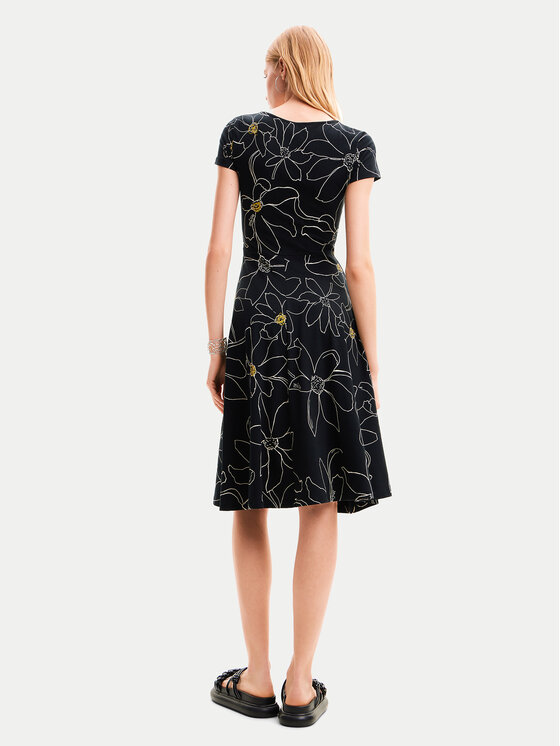 Desigual Desigual Rochie de vară Margaritis 24SWVK55 Negru Regular Fit