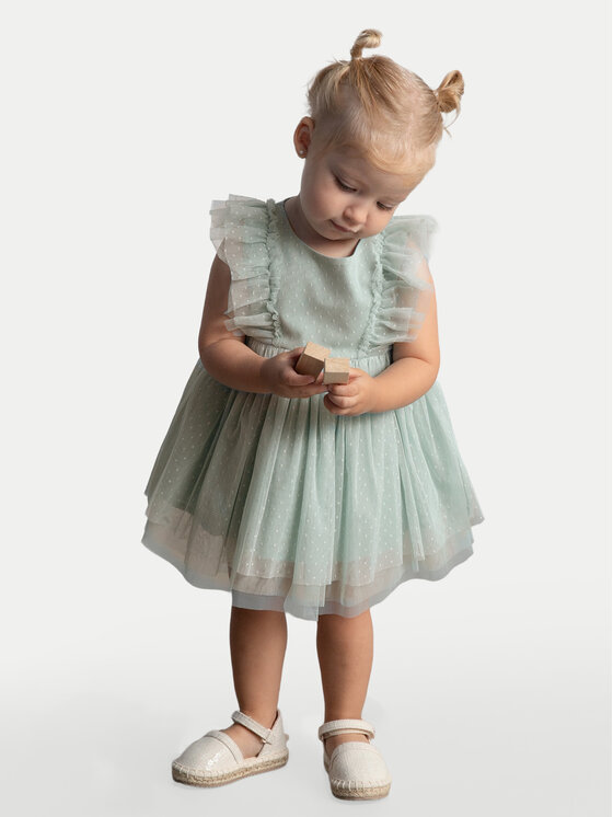 Mayoral Mayoral Elegantna obleka 1905 Zelena Regular Fit