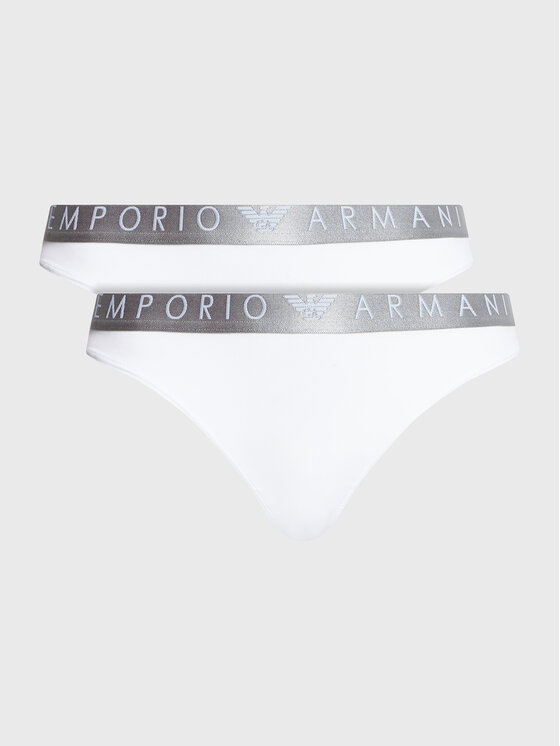 emporio armani underwear lot de 2 culottes classiques 163334 3r235 00010 blanc