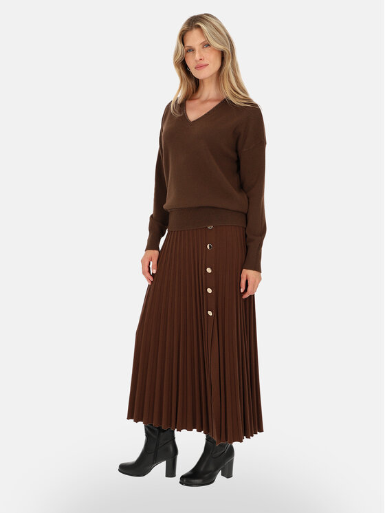 L’AF L’AF Sweter Aura Brązowy Regular Fit