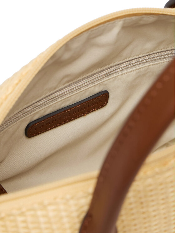 Tommy Hilfiger Tommy Hilfiger Τσάντα Popette Mini Tote Raffia AW0AW18523 Μπεζ