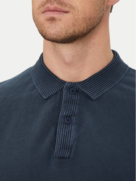 Blend Blend Тениска с яка и копчета 20717920 Тъмносин Regular Fit