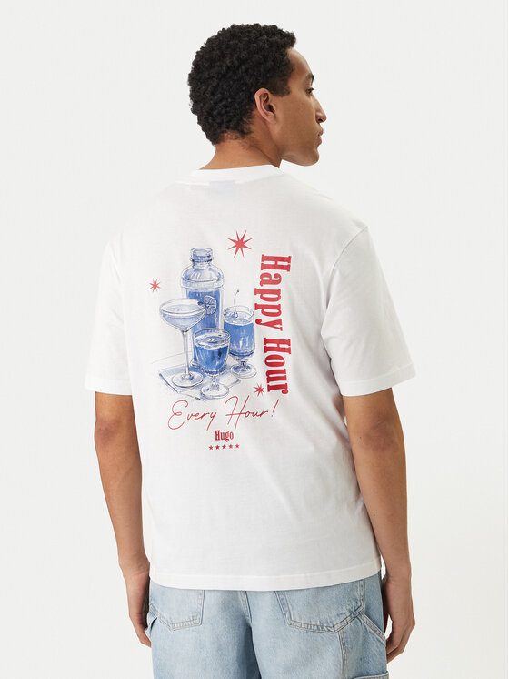 HUGO Tricou Nucavo 50560040 Alb Regular Fit