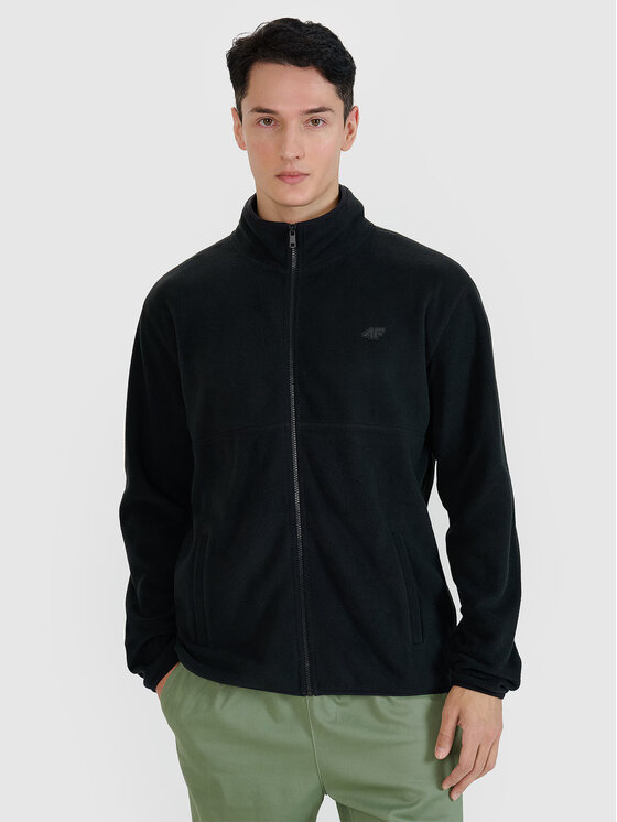 4F 4F Fleecová mikina 4FWMM00TFLEM316-20S Čierna Regular Fit