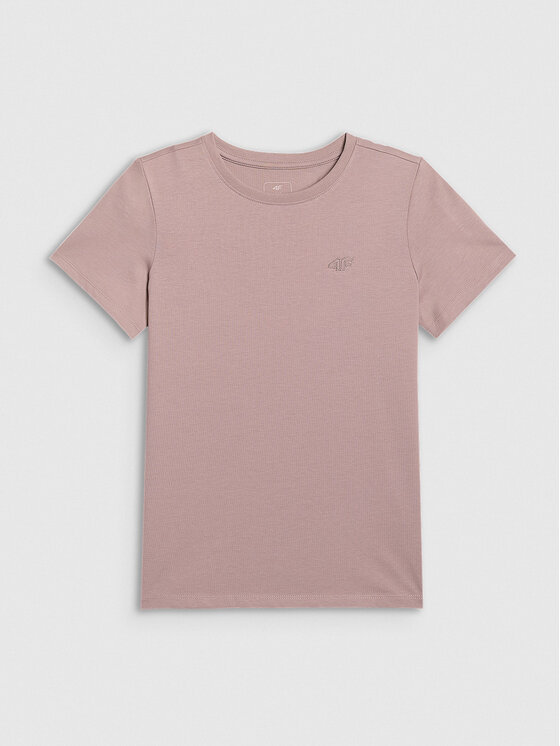 4F 4F T-Shirt BASIC+ Beżowy Oversize