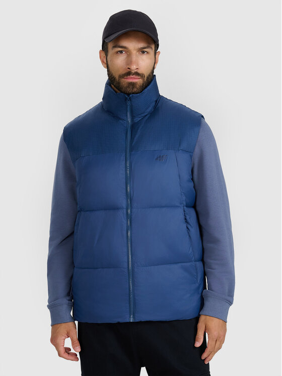 4F 4F Kamizelka 4FWAW25TVJAM229-32S Niebieski Regular Fit