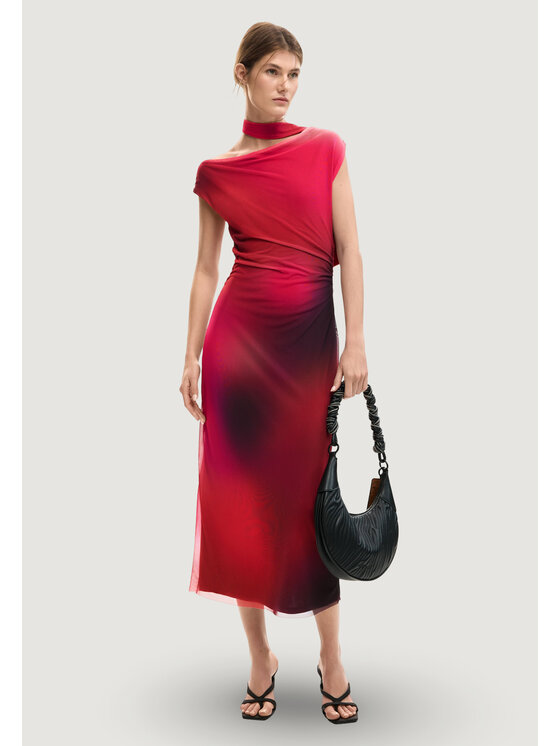 Desigual Desigual Kokteilinė suknelė Maine 26SWVK19 Raudona Slim Fit