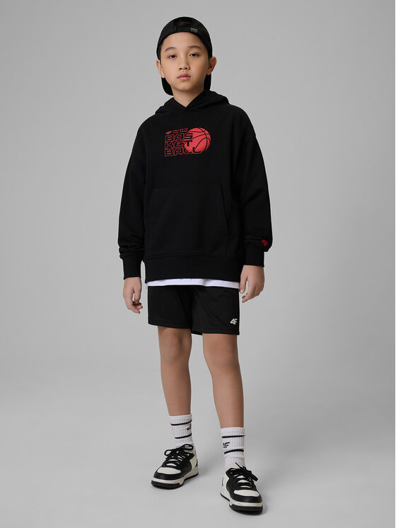 4F 4F Bluza THE GYM POWER Czarny Loose Fit