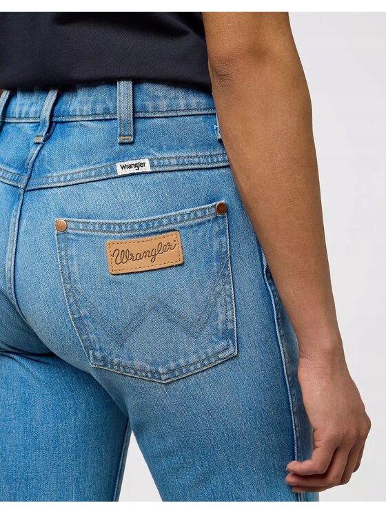 Wrangler Wrangler Jeansy 70S Flare Niebieski Flare Fit