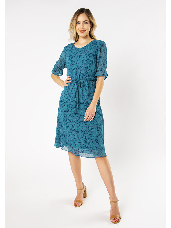 QUIOSQUE QUIOSQUE Halenka BIBU SHIRT Tyrkysová Regular Fit