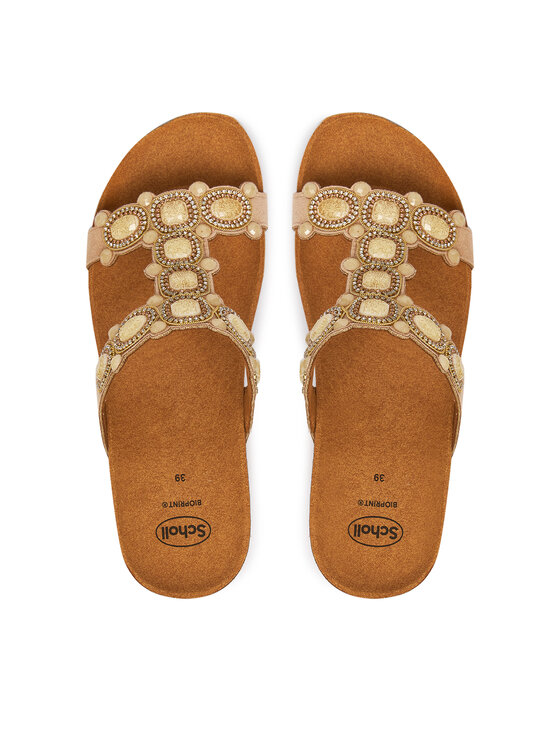 Scholl Scholl Шльопанці Zanzibar T-Bar MF00809 Бежевий