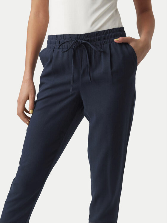 Vero Moda Vero Moda Bavlnené nohavice Jesmilo 10279691 Tmavomodrá Regular Fit