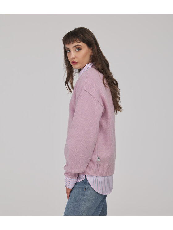 Lee Cooper Lee Cooper Sweter AIDA Fioletowy jasny Regular Fit