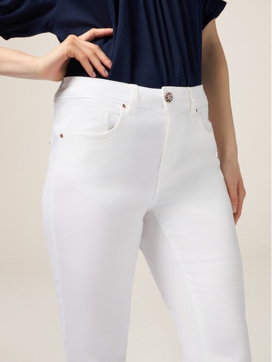 Oltre Oltre Pantaloni di tessuto P761R005738N001 Bianco Regular Fit