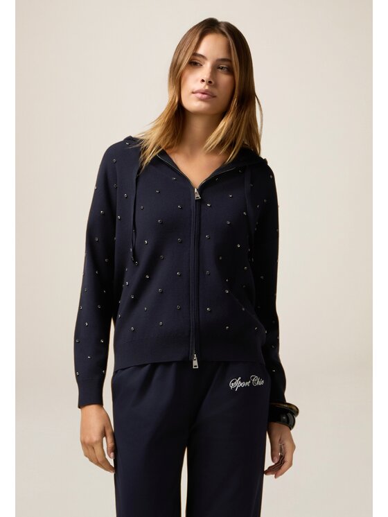 Oltre Oltre Cardigan M283J005017N034 Blu Regular Fit