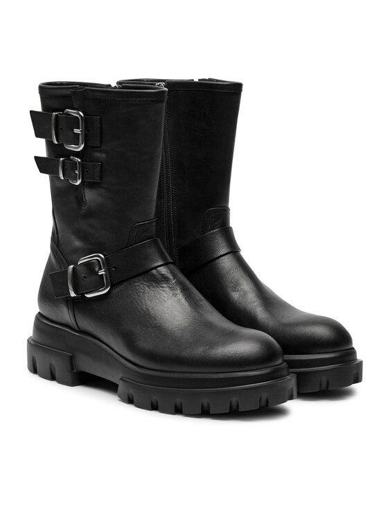 AGL AGL Μποτάκια Chunky Biker D756589PGKD0711013 Μαύρο