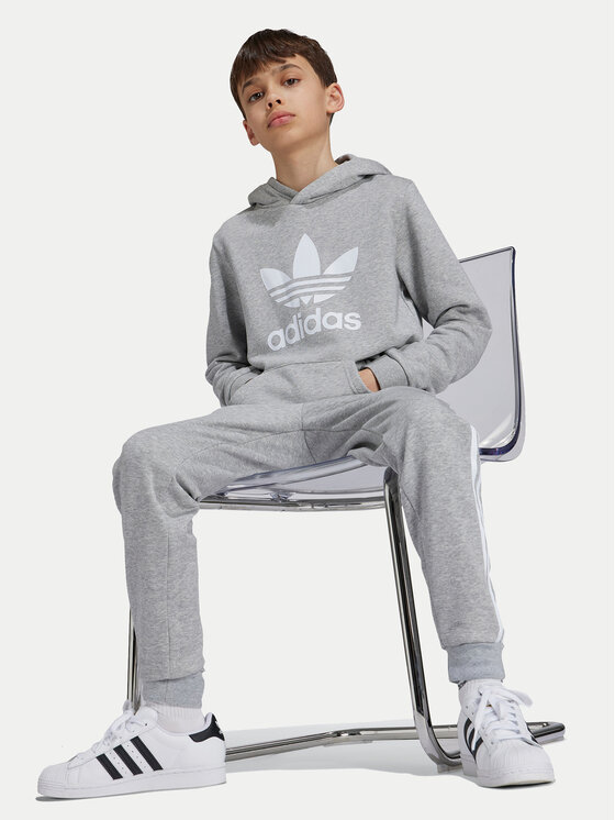 adidas adidas Bluza Trefoil IY7442 Szary Regular Fit