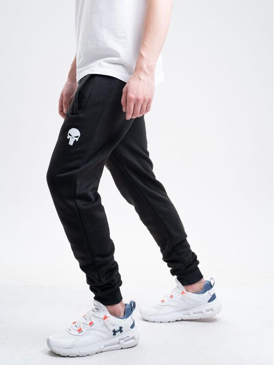 Marvel Marvel Spodnie materiałowe Spodnie Dresowe Męskie Czarne Marvel Comics Punisher Small Logo L Czarny Regular Fit